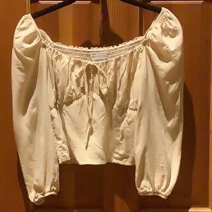 Urban Outfitters buttercream peasant blouse.